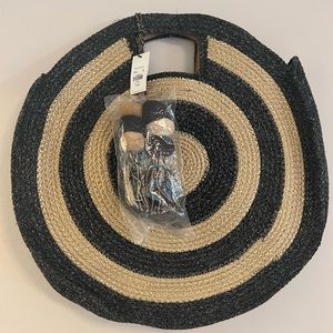 Francesca’s Black and Tan Boho Handbag Purse - Great for vacation! NWT